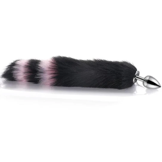 Black with Pink Fox Metal Tail, 14