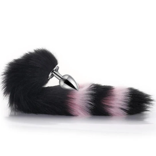 Black with Pink Fox Metal Tail, 14