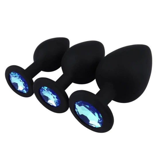 Blue Sapphire Jeweled Plug Toy Set (3 Piece) PartnerFriendly 1756