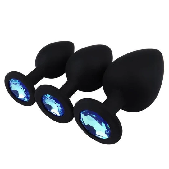 Blue Sapphire Jeweled Plug Toy Set (3 Piece) PartnerFriendly 9675