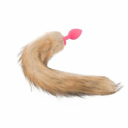 Brown & Pink Fox Silicone Tail, 18" Innovative 180