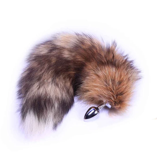 Brown Wolf Metal Tail Plug 16