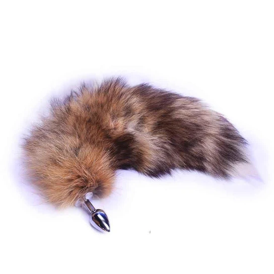 Brown Wolf Metal Tail Plug 16