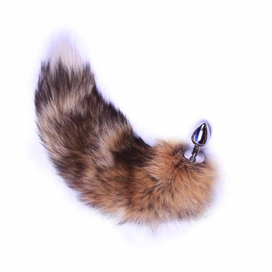 Brown Wolf Metal Tail Plug 16