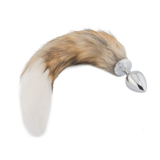 Brown with White Cat Metal Tail, 18
