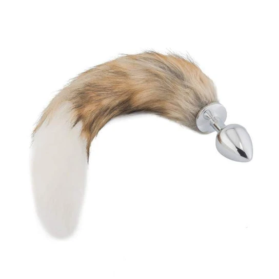 Brown with White Cat Metal Tail, 18