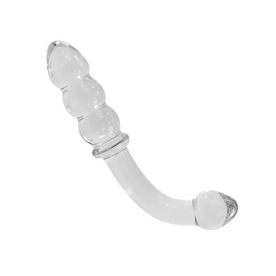 Curved Clear Glass Double Butt Dildo Sensual 1843
