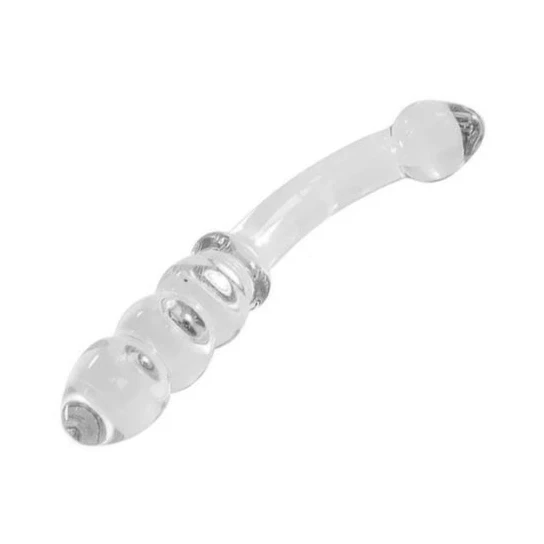 Curved Clear Glass Double Butt Dildo Sensual 1843