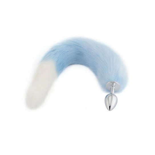 CustomerFavorite 8206 Light Blue with White Fox Metal Tail, 18