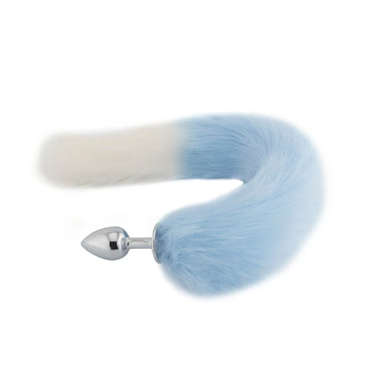 CustomerFavorite 8206 Light Blue with White Fox Metal Tail, 18