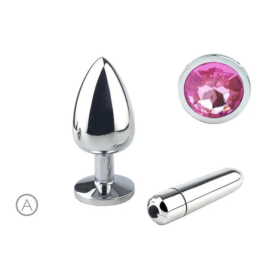 Cute Pink Princess Plug With Vibrator GreatBenefit 8267