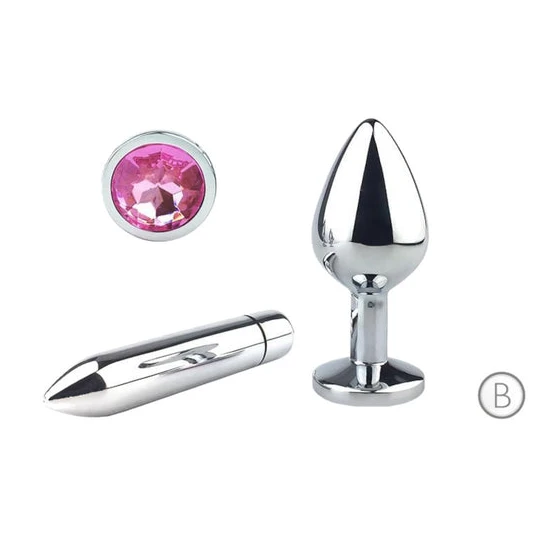 Cute Pink Princess Plug With Vibrator GreatBenefit 8267