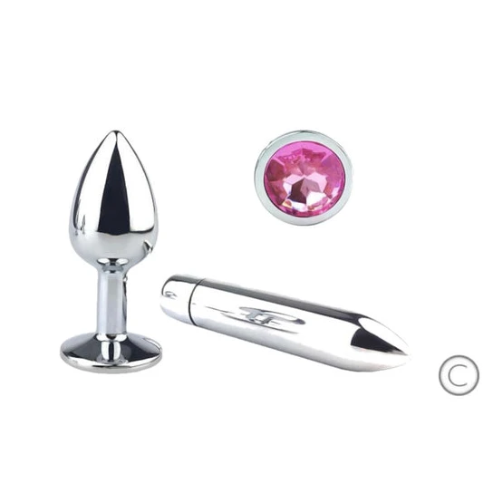 Cute Pink Princess Plug With Vibrator GreatBenefit 8267