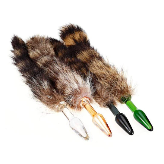 DiscreetChoice 1272 Glass Raccoon Tail, 12"