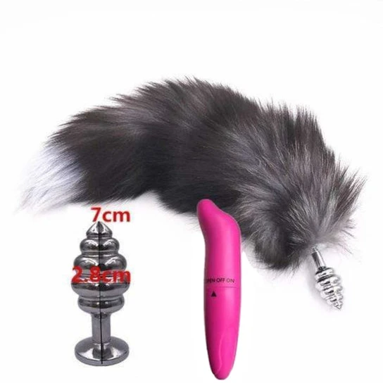 Elegant 2093 Dark Fox Tail With Vibrator 15