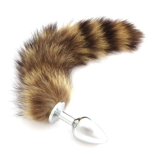 Elegant 3613 Stainless Steel Raccoon Anal Tail, 12"