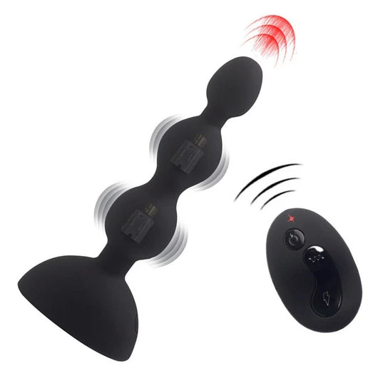 Elegant 5834 Triple Pleasure Bead Anal Vibration Plug
