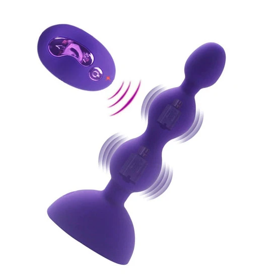 Elegant 5834 Triple Pleasure Bead Anal Vibration Plug