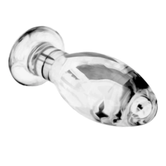Ergonomic 2701 Smooth Transparent Glass Stimulator Plug