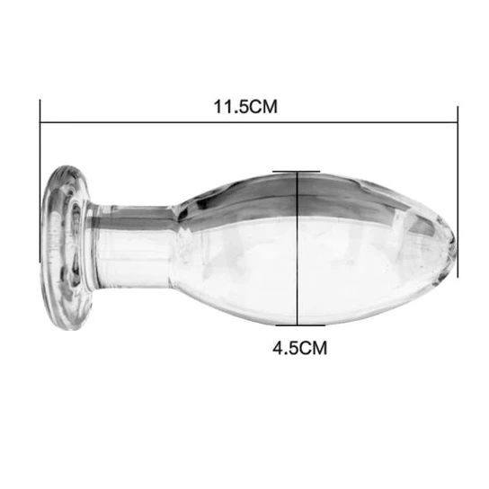 Ergonomic 2701 Smooth Transparent Glass Stimulator Plug