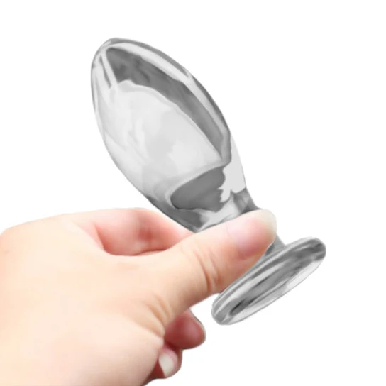 Ergonomic 2701 Smooth Transparent Glass Stimulator Plug