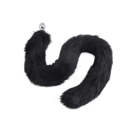 Ergonomic 3428 Black Wolf Tail Plug 32