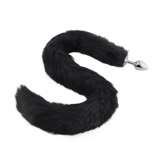 Ergonomic 3428 Black Wolf Tail Plug 32