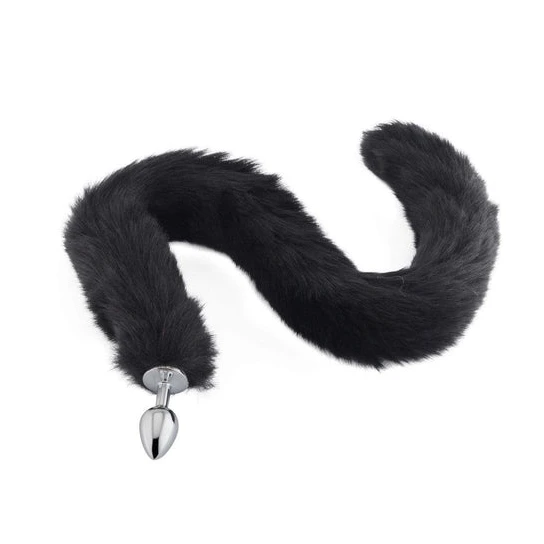 Ergonomic 3428 Black Wolf Tail Plug 32