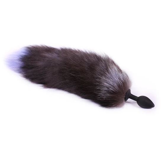 Ergonomic 5888 Grey Fox Silicone Tail Plug 18