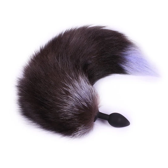 Ergonomic 5888 Grey Fox Silicone Tail Plug 18"