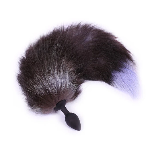 Ergonomic 5888 Grey Fox Silicone Tail Plug 18