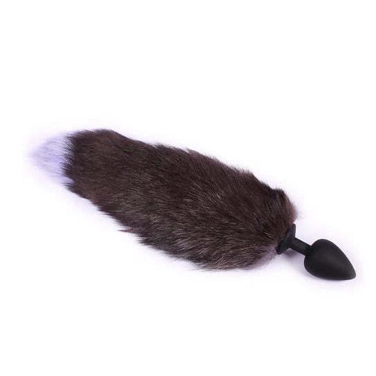 Ergonomic 5888 Grey Fox Silicone Tail Plug 18