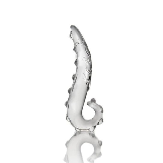 Ergonomic 7618 Kinky Anal Transparent Tentacle Dildo Glass Wand