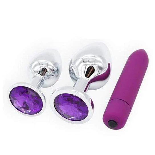 Ergonomic 8865 Amethyst Anal Kit (3 Piece)