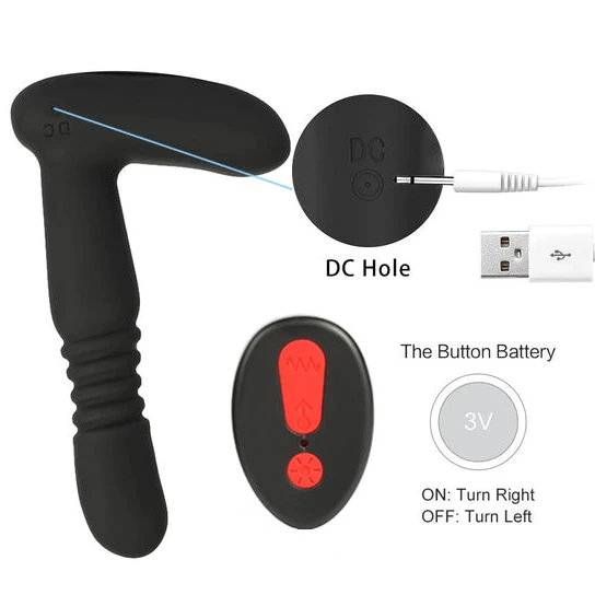 Fiery 9-Speed Thrusting Anal Vibrator Prostate Massager DiscreetChoice 7949