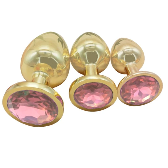 Gold Anal Toy Jeweled Plug PerformanceBoost 8290