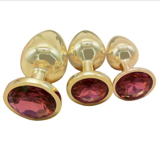 Gold Anal Toy Jeweled Plug PerformanceBoost 8290