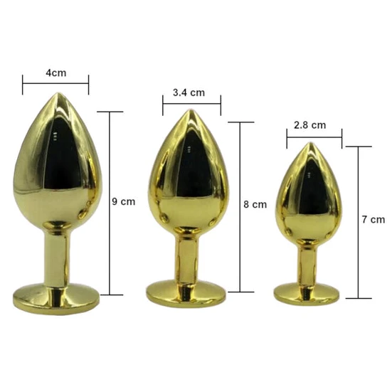 Gold Anal Toy Jeweled Plug PerformanceBoost 8290