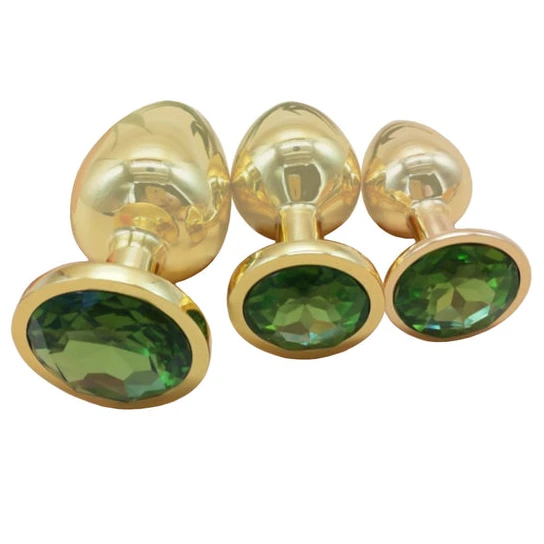 Gold Anal Toy Jeweled Plug PerformanceBoost 8290