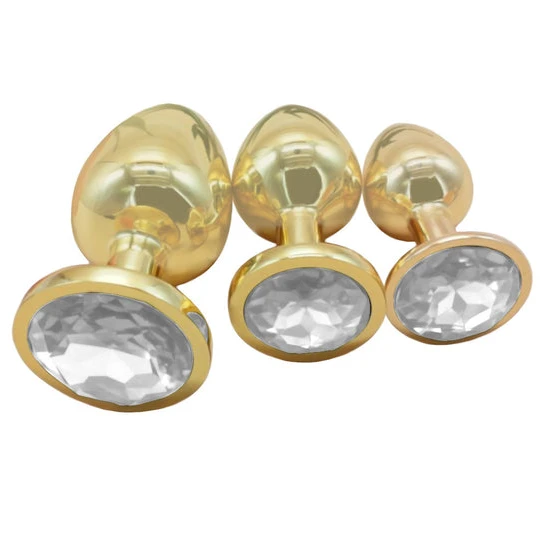 Gold Anal Toy Jeweled Plug PerformanceBoost 8290
