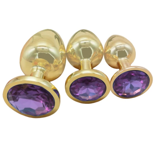 Gold Anal Toy Jeweled Plug PerformanceBoost 8290