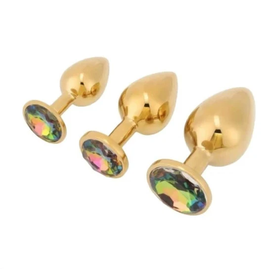 Gold Sex Toy Anal Kit (3 Piece) PartnerFriendly 4533