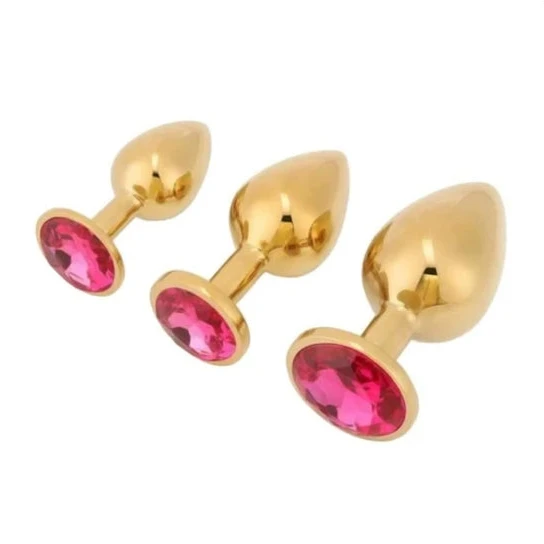 Gold Sex Toy Anal Kit (3 Piece) PartnerFriendly 4533