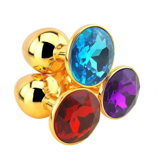 Golden Bedazzled Jeweled Plug Premium 8248