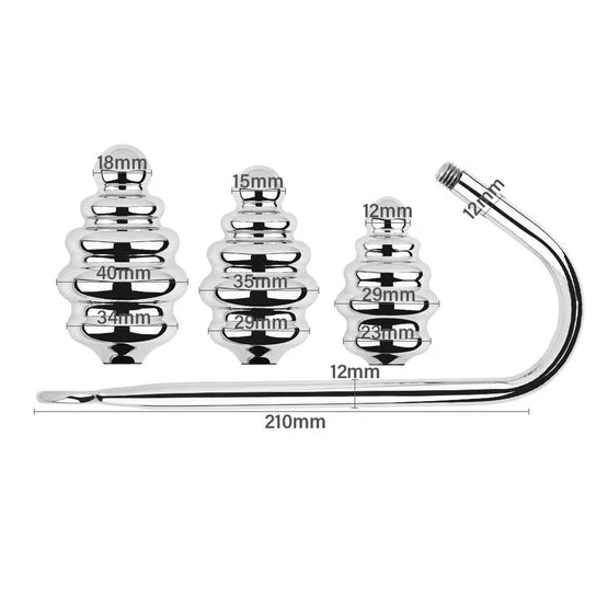 GreatBenefit 8826 Screw-in Ribbed Anal Hook Set
