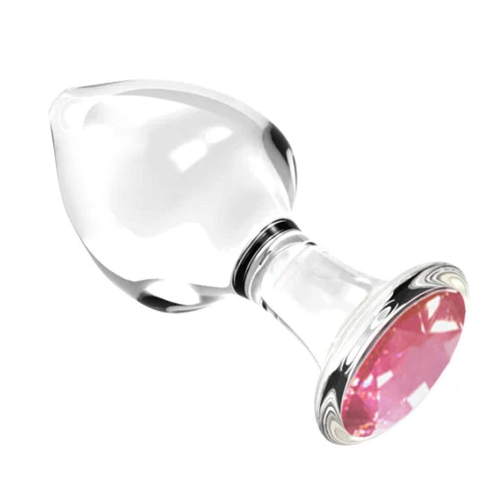 GreatBenefit 9873 Jeweled Rose Pink Glass Plug Set (3 Piece)