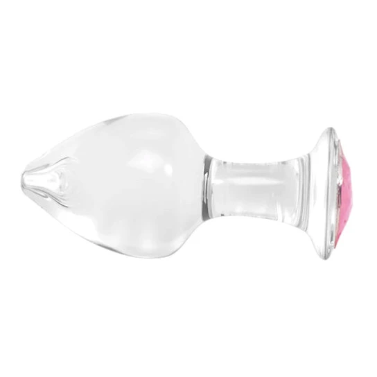 GreatBenefit 9873 Jeweled Rose Pink Glass Plug Set (3 Piece)