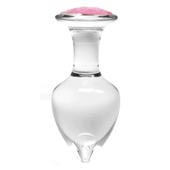GreatBenefit 9873 Jeweled Rose Pink Glass Plug Set (3 Piece)
