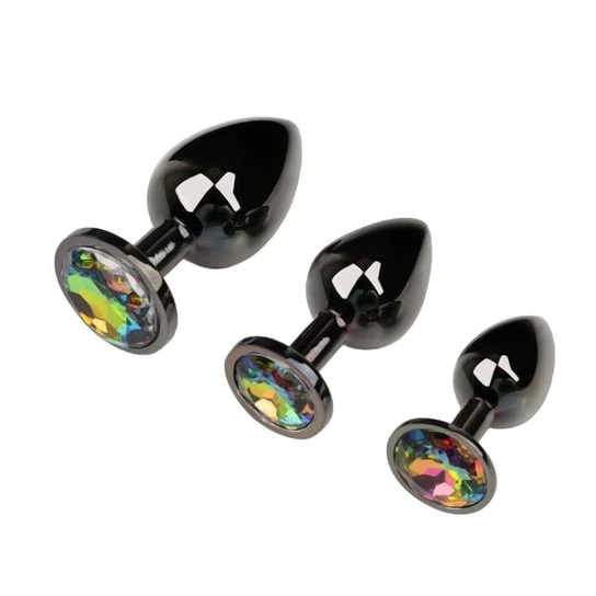 Gunmetal Jeweled Princess Plugs (3 Piece) DiscreetChoice 7299