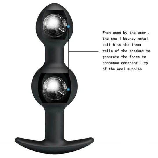 Innovative 2458 Black Bead Silicone String Anal Toy